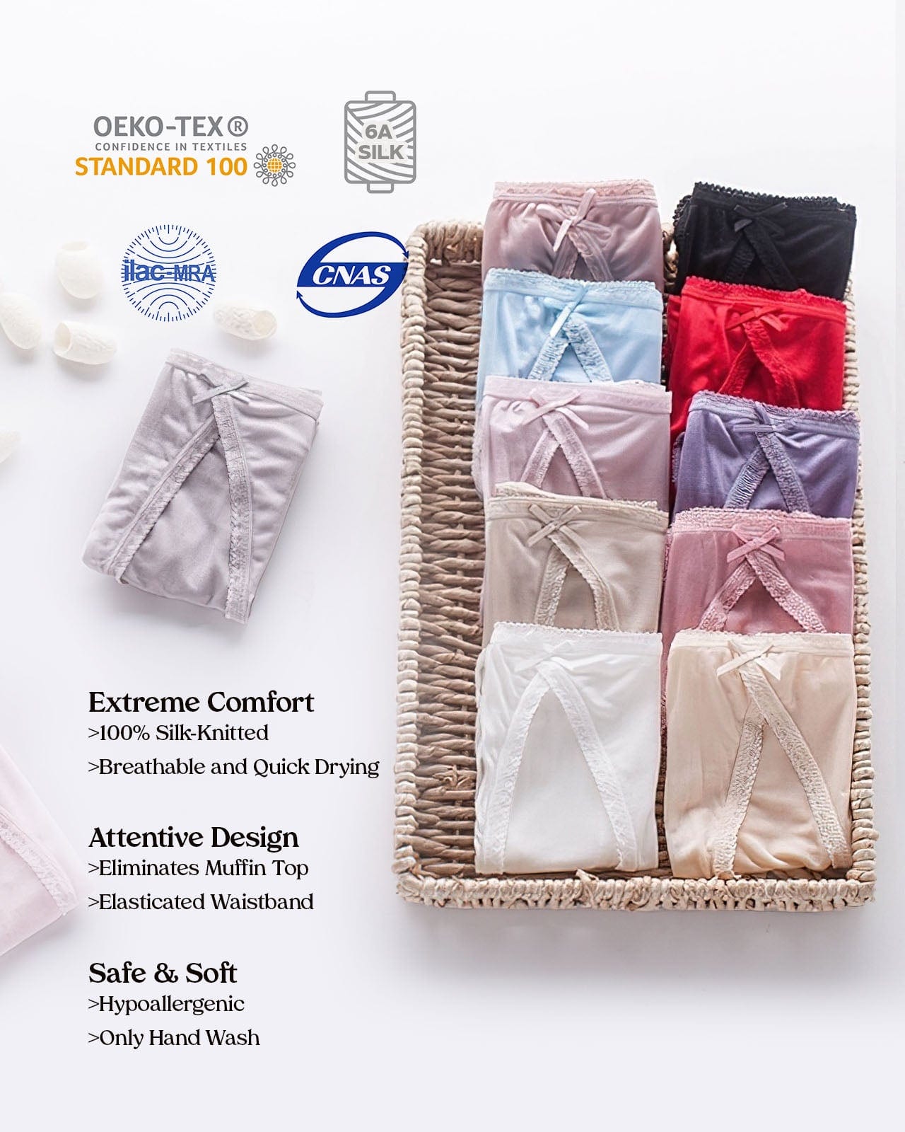 FEELITS Silk Knitted Bikini silk panties For Women