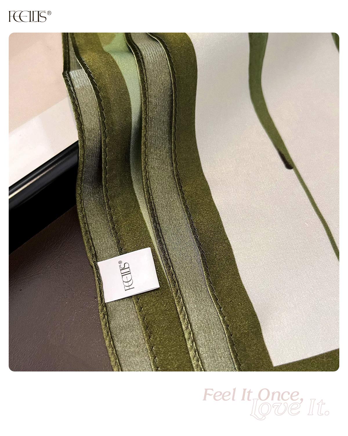 100% Mulberry Silk Head Scarf for Women - 21" Square Hair Scarf, Natural Silk Neckerchief — Misty Ginkgo Garden - FEELITS