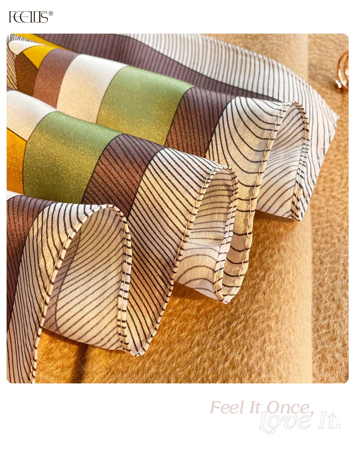 100% Mulberry Silk Head Scarf for Women - 21" Square Hair Scarf, Natural Silk Neckerchief — Modern Highland Muse - FEELITS
