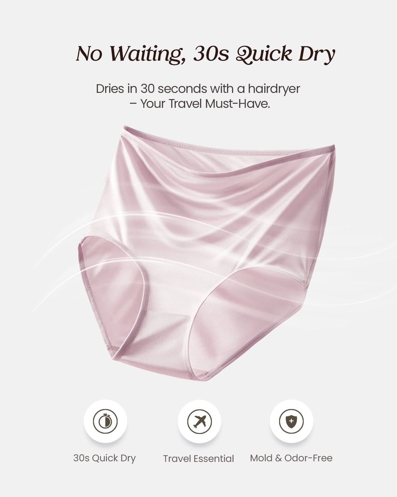 100% Mulberry Silk Underwear, High - Waisted Briefs Silk Panties for Women, Ultra Soft, Breathable & Quick - Dry - FEELITS