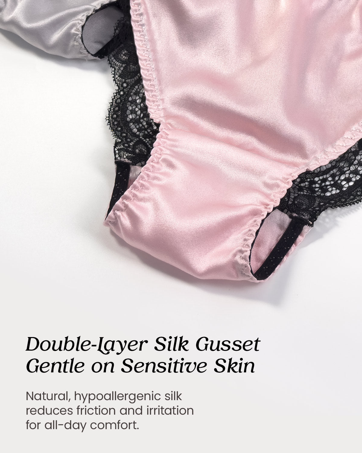 100% Mulberry Silk Underwear, Sexy Shiny Silk Satin String Bikini Panties for Women, Luxury Thong for Comfort - FEELITS