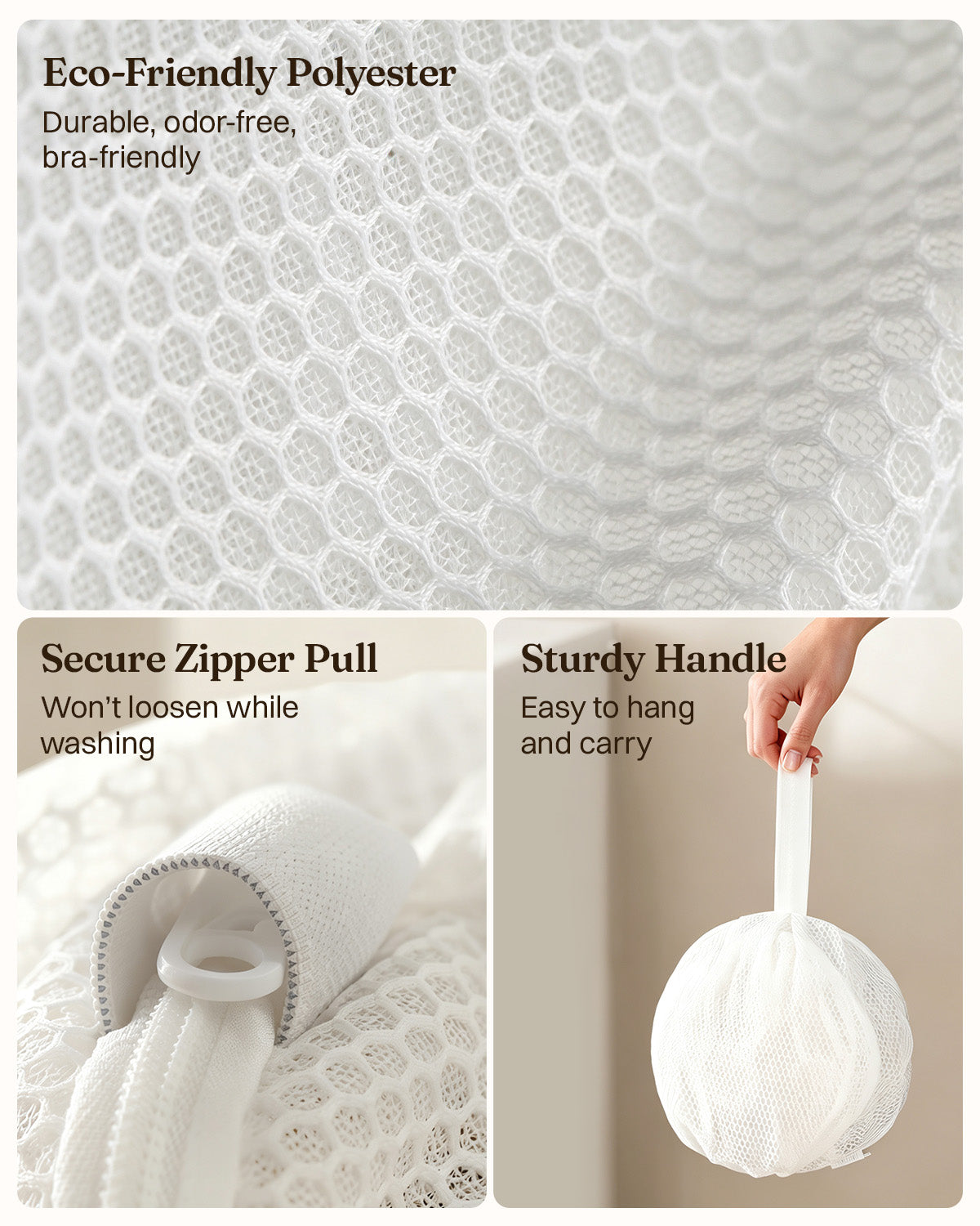FEELITS AC03 3D Bra Laundry Bag - Structured Mesh Wash Bag for Silk Bras, Anti-Tangle & Shape-Protecting