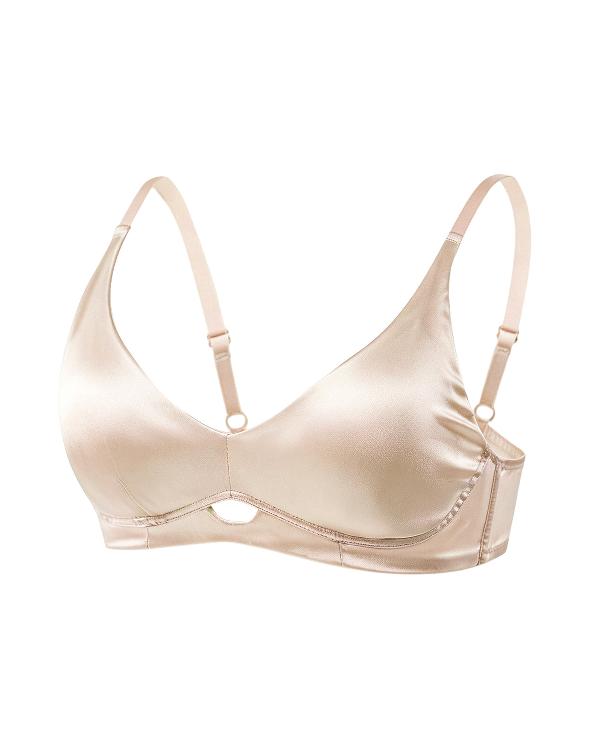 FEELITS BRA13 22 Momme Mulberry Silk Lace Push-Up Bralette - Wire-Free Natural Lift