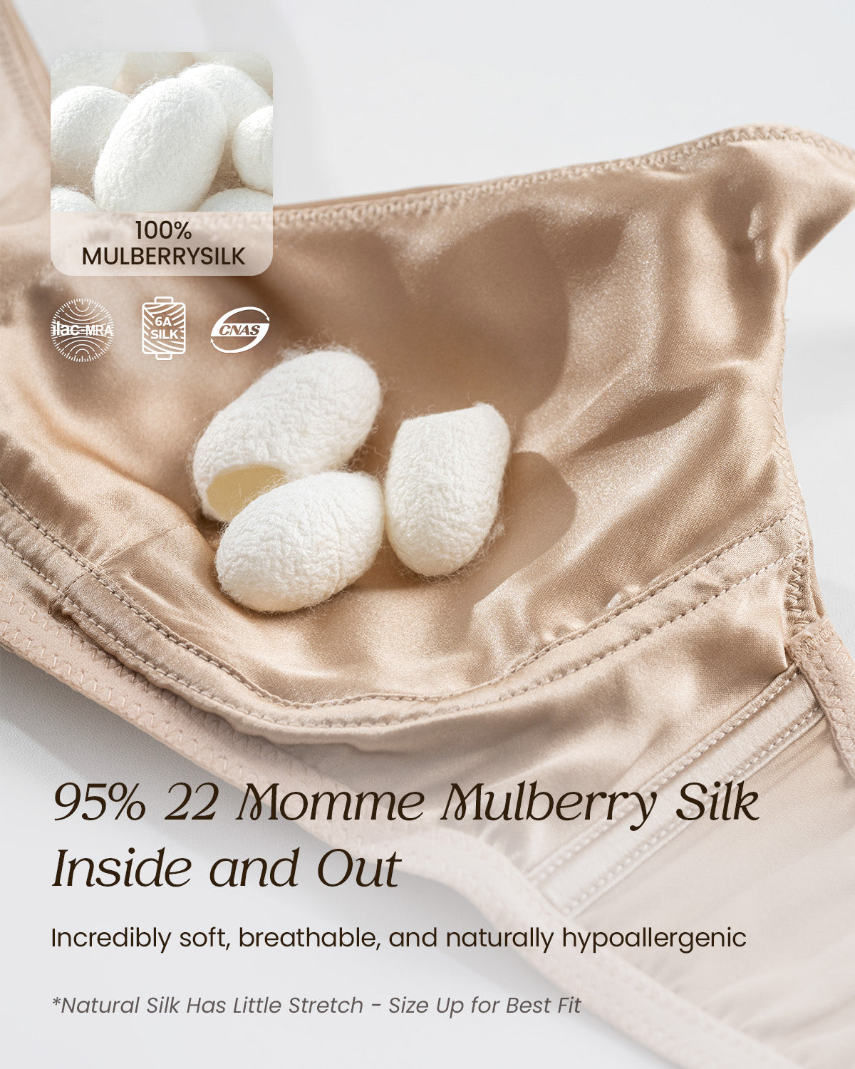 FEELITS BRA14 22 Momme Mulberry Silk Lace Bralette - Wire-Free Side Support