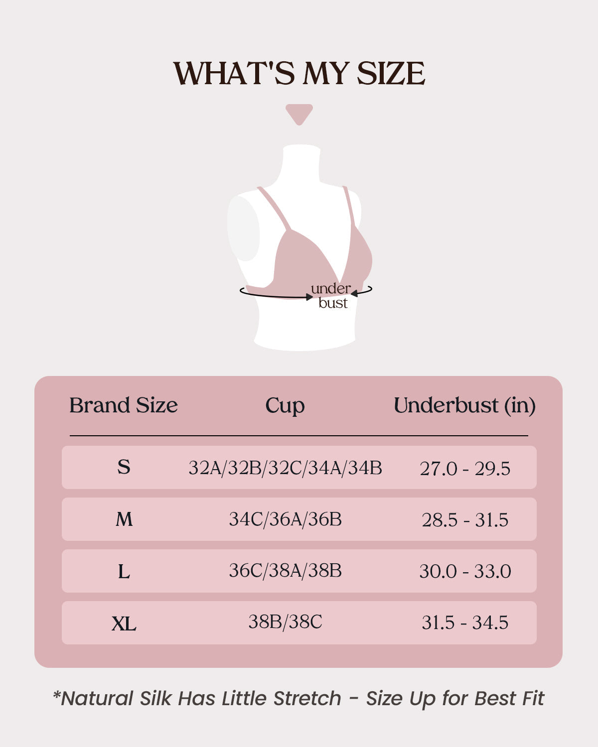 FEELITS BRA14 updated size guide