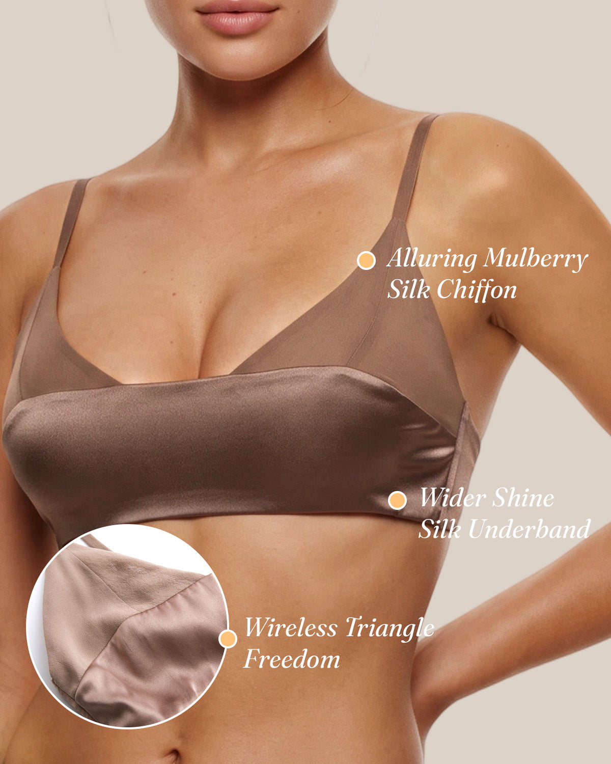 FEELITS BRA15 22 Momme Mulberry Silk Square-Neck Crop Top – Wire-Free Padded Camisole