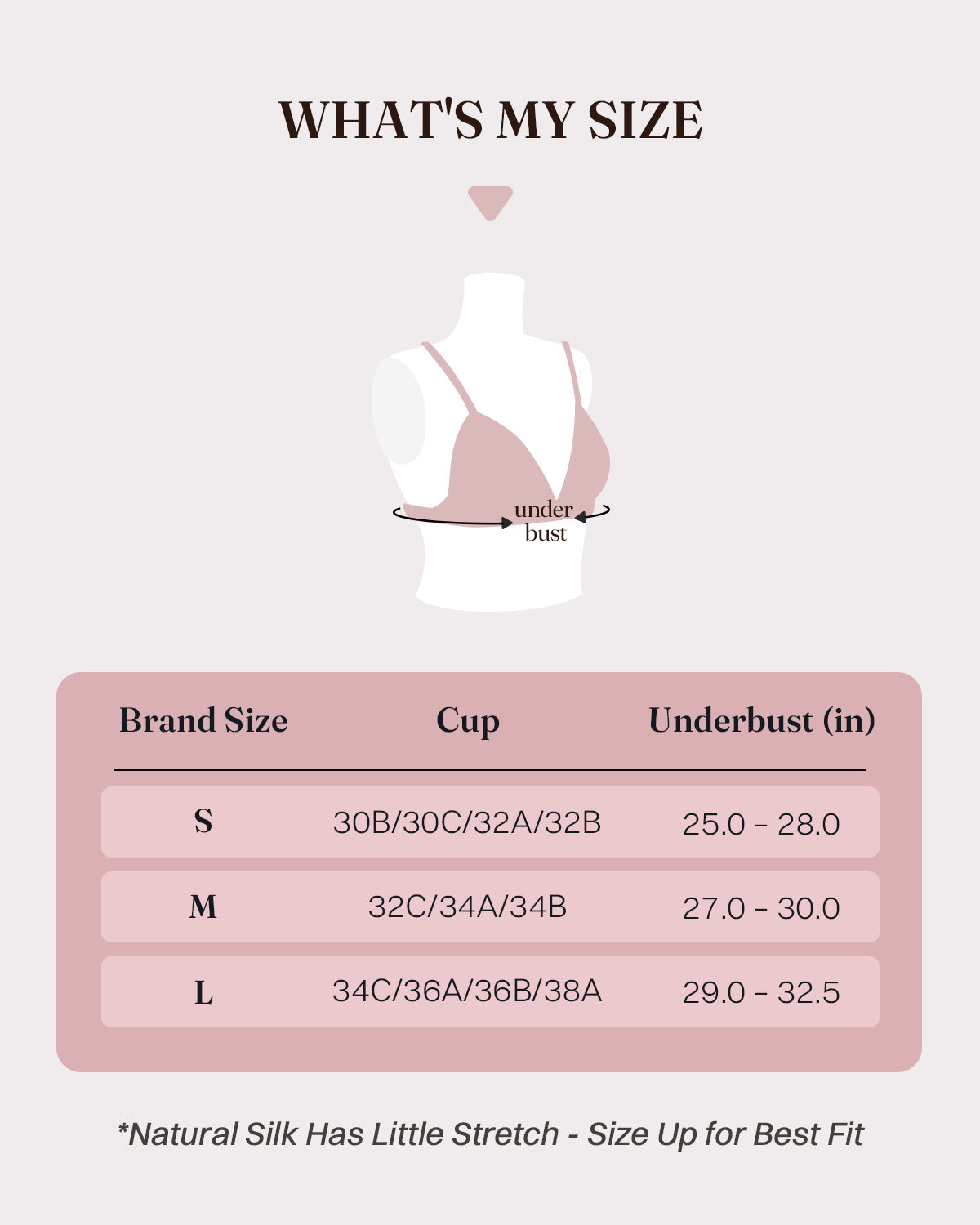 FEELITS BRA18 updated size guide