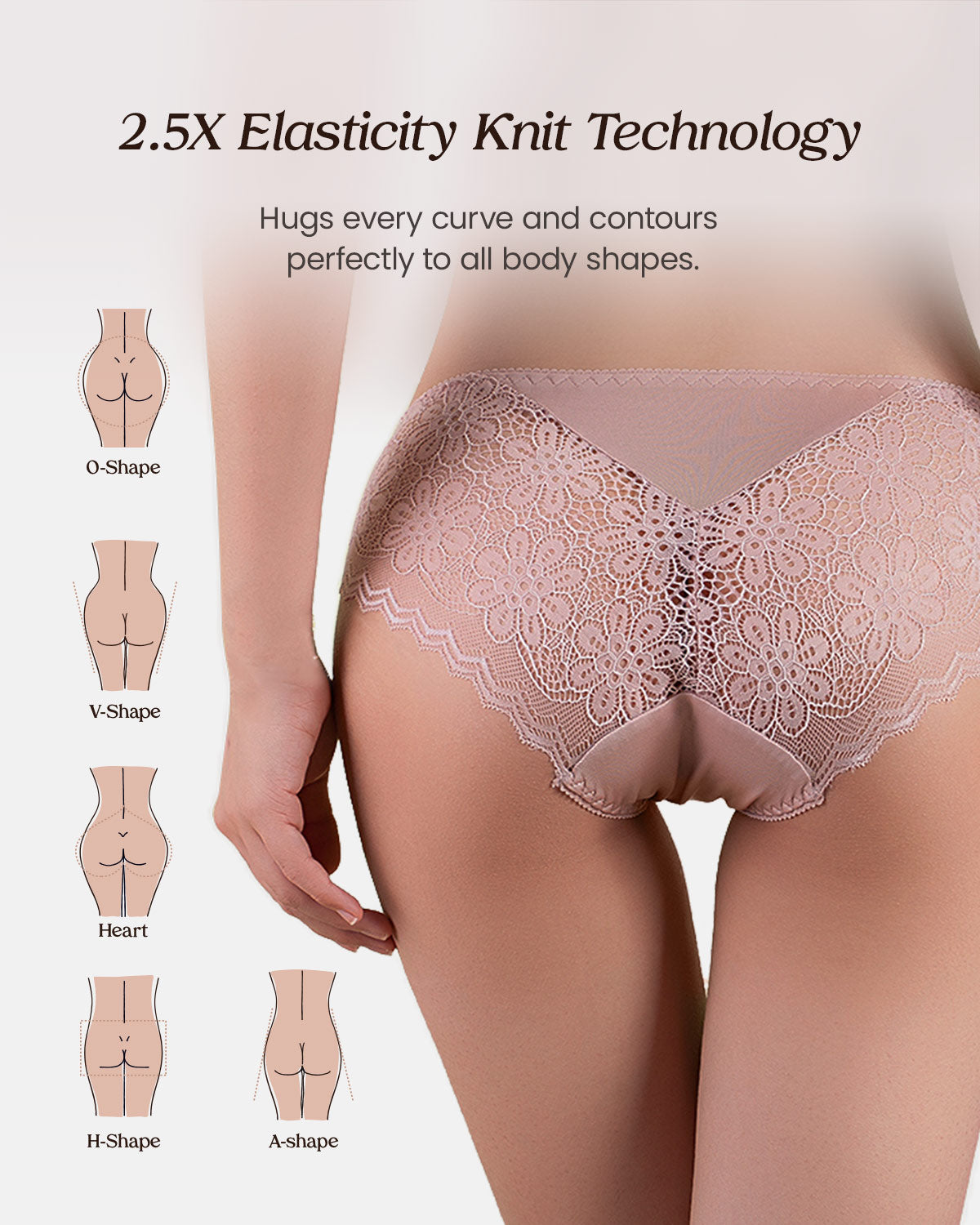 Feelits 6A Grade Mulberry Silk Panties:Lace Hipster