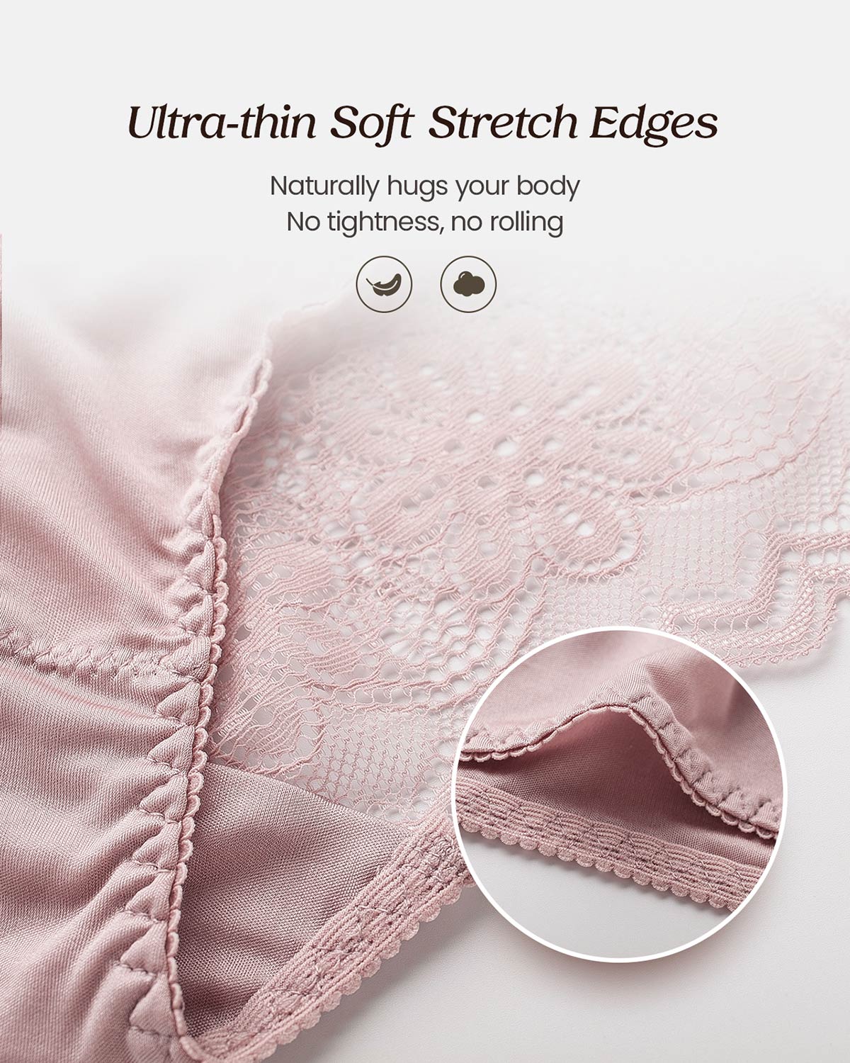 Feelits 6A Grade Mulberry Silk Panties:Lace Hipster
