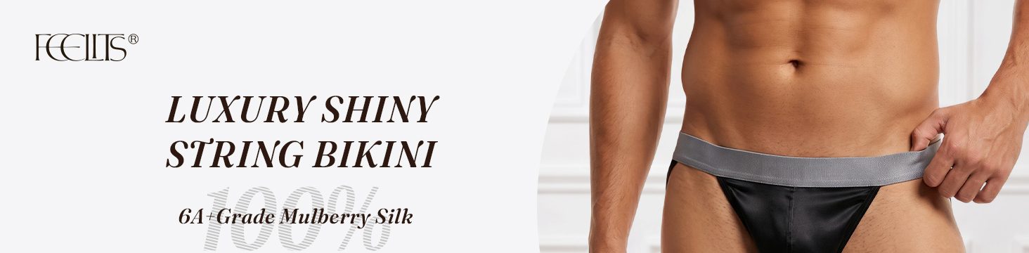 KNM02 men's mulberry silk tanga briefs in 100% 6A silk