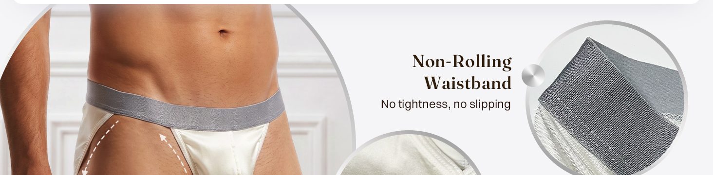 Breathable 100% mulberry silk men's underwear for daily wear