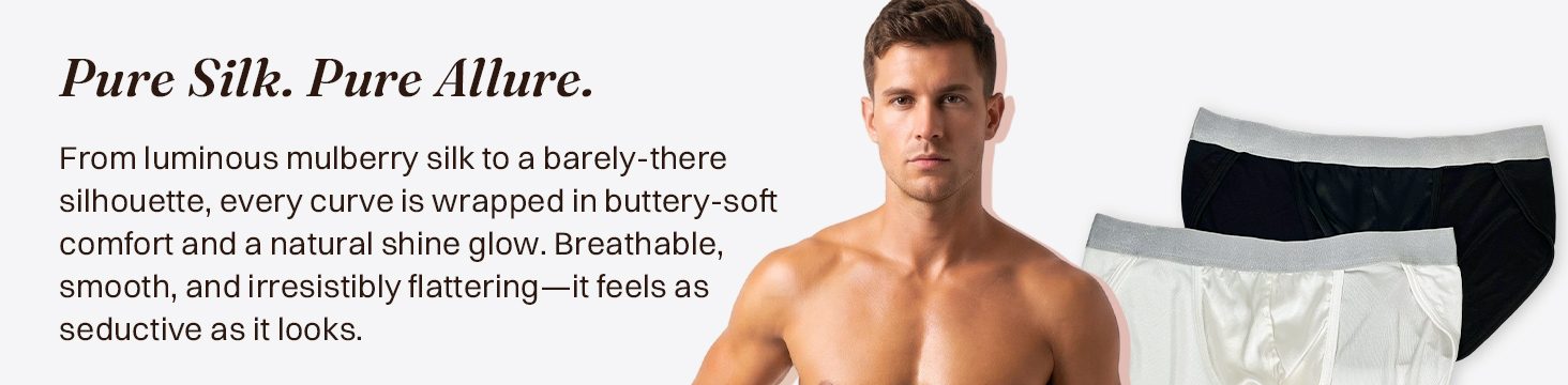 KNM02 men's mulberry silk tanga briefs size and product detail