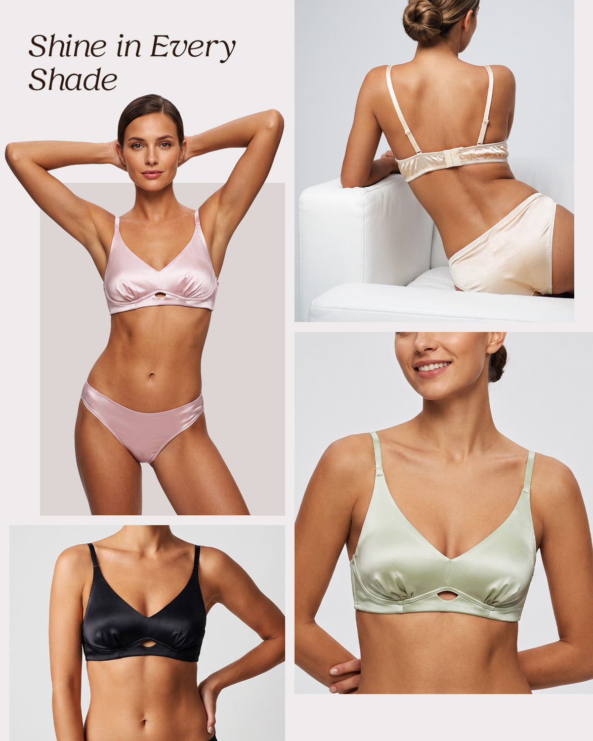 FEELITS BRA13 22 Momme Mulberry Silk Lace Push-Up Bralette - Wire-Free Natural Lift