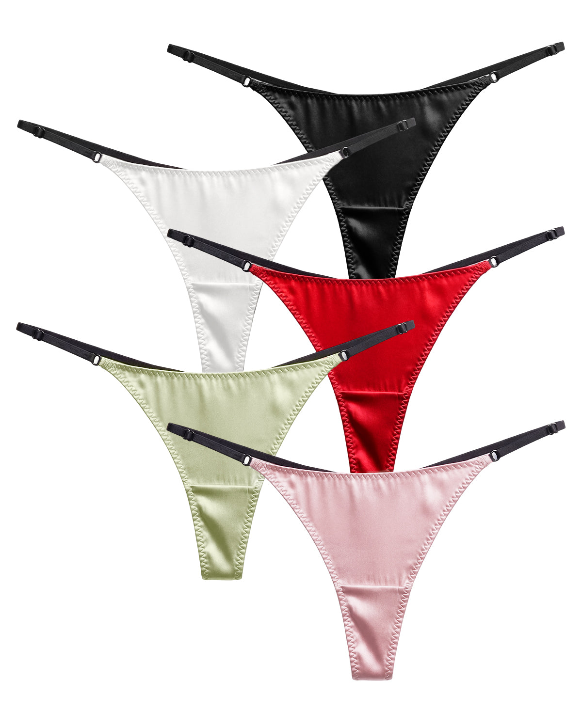FEELITS TH11 Silk Mid-Rise T-Back Thong Panties – 100% Mulberry Silk, Smooth & Adjustable - FEELITS