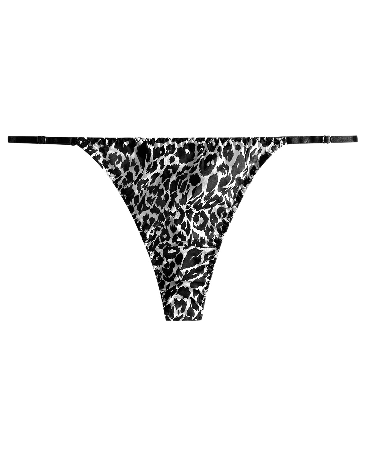 FEELITS YF03 Leopard Print Silk G-String Panties - 100% Mulberry Silk, T-Back Fit