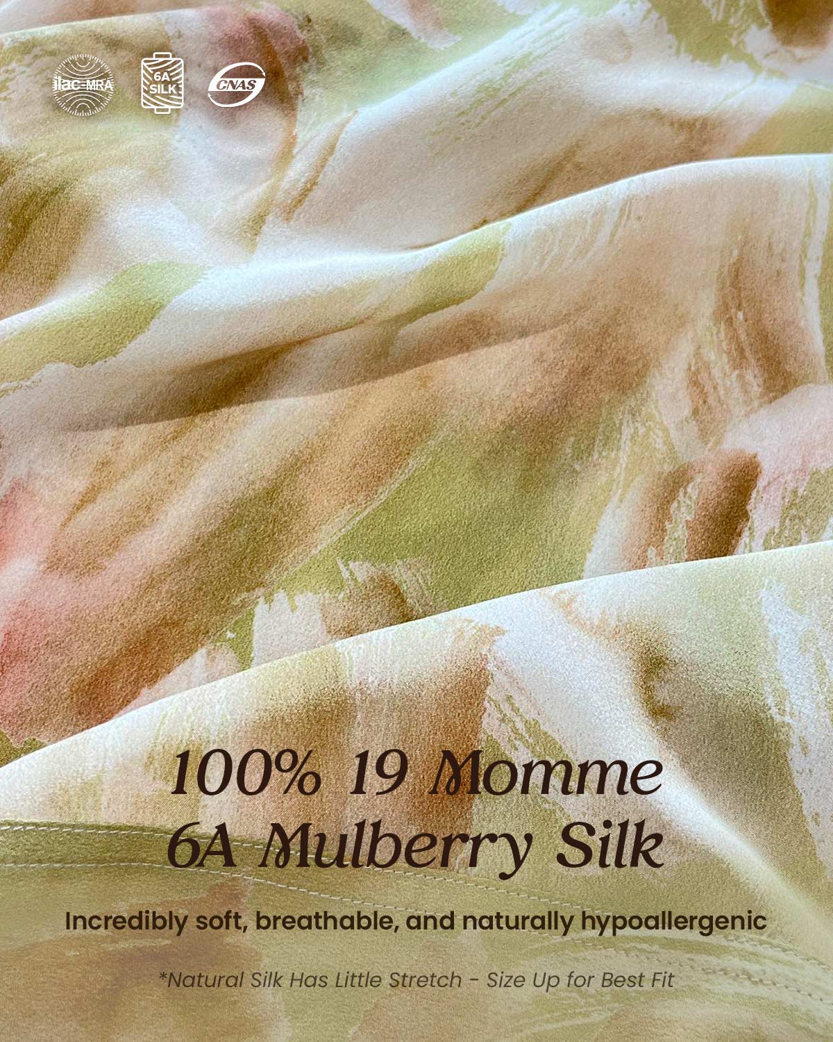 Feelits 100% 19 Momme Mulberry Silk Artistic Brush Print Long Sleeve Lapel Collar Women's Blouse - FEELITS