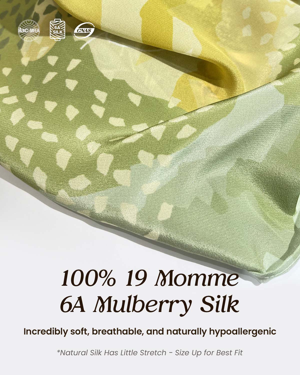 Feelits 100% 19 Momme Mulberry Silk Artistic Print Long Sleeve Lapel Collar Women's Blouse - FEELITS