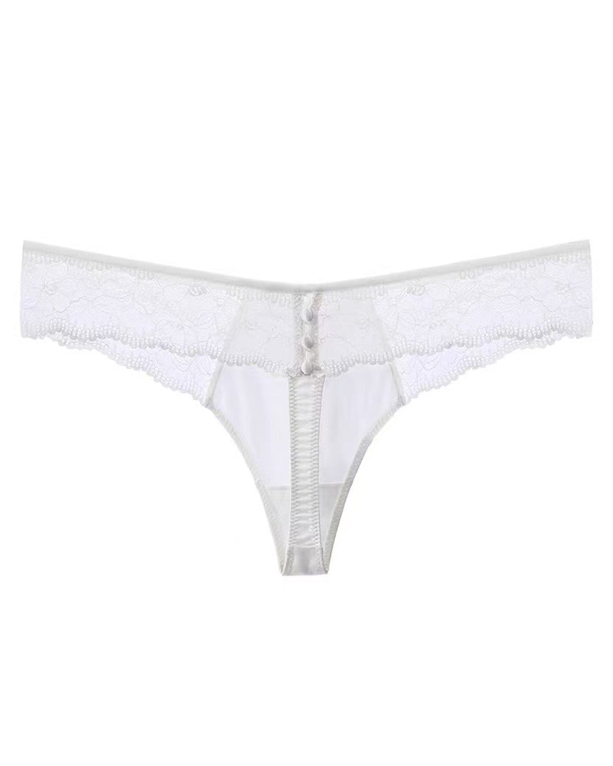 FEELITS 100% 6A Mulberry Silk Sexy Lace Thong – Low - Rise Seamless T - Back Panties for Women - FEELITS