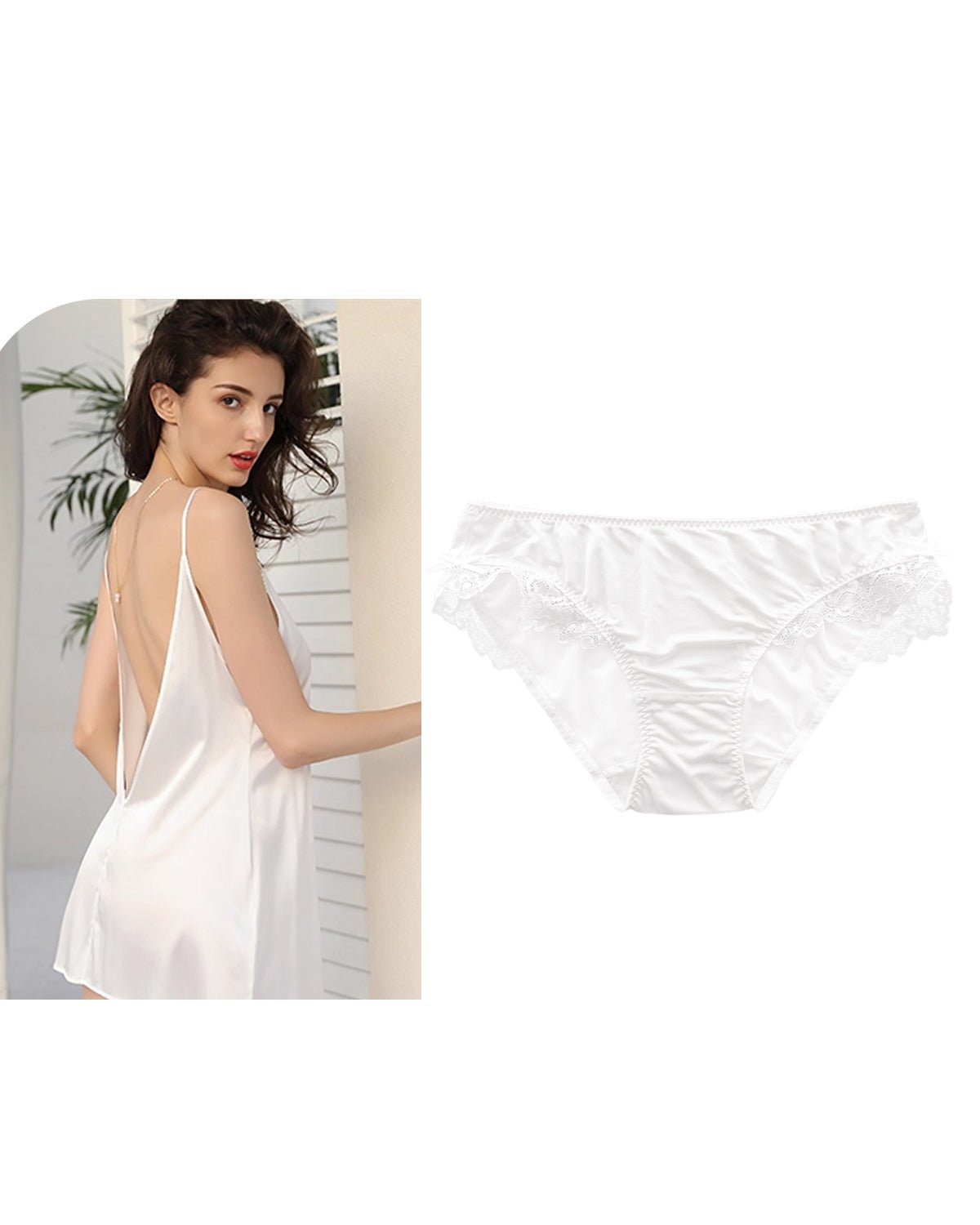 FEELITS 100% Mulberry Silk Briefs for Women – Low - Rise Lace Trim Panties, 6A Grade Silk, Soft & Breathable - FEELITS