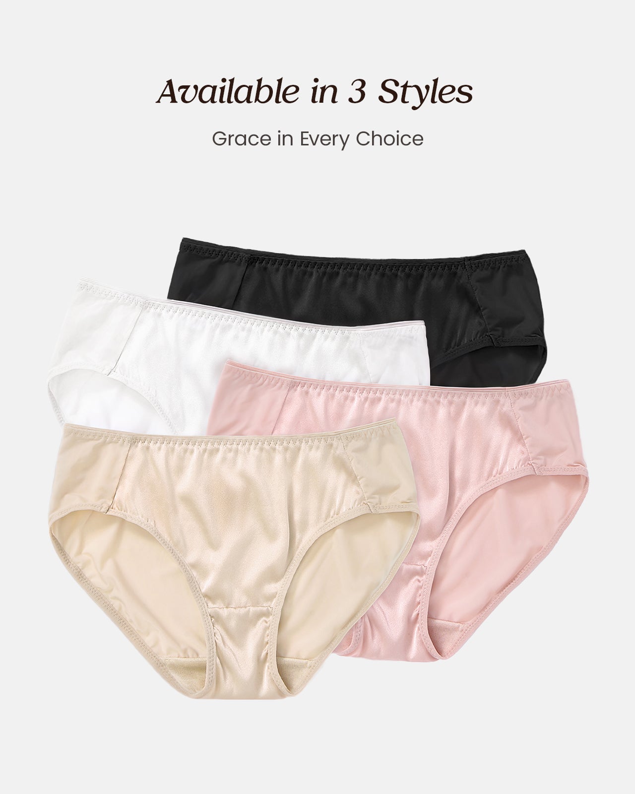 FEELITS 100% Mulberry Silk Panties, Satin Finish Silk Classic Bikini Underwear for Women, Ultra Breathable Hipster - FEELITS