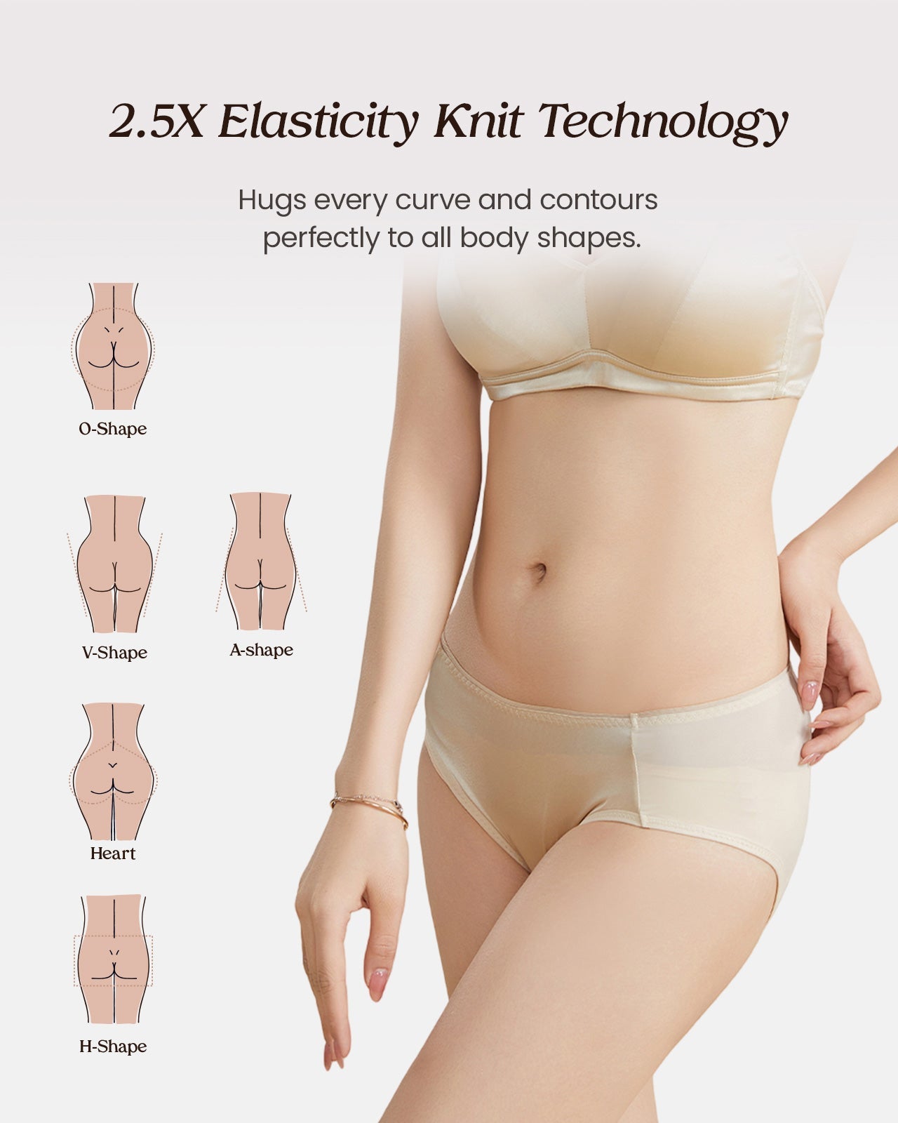 FEELITS 100% Mulberry Silk Panties, Satin Finish Silk Classic Bikini Underwear for Women, Ultra Breathable Hipster - FEELITS