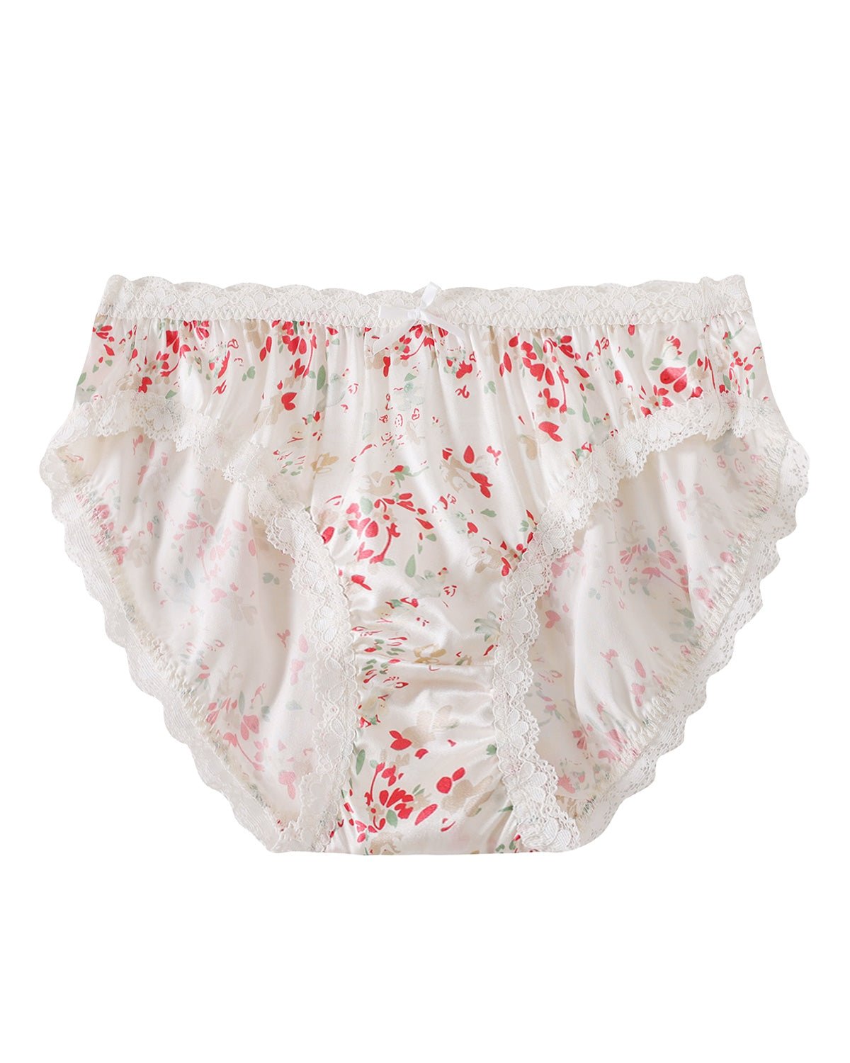 FEELITS 100% Mulberry Silk Underwear, Silk Satin Mid Rise Bikini Panties, Cute Sexy Shiny Panties for Women - FEELITS