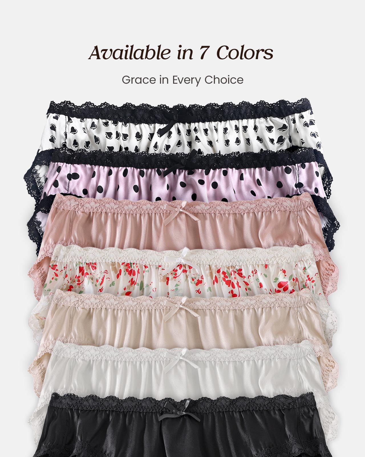 FEELITS 100% Mulberry Silk Underwear, Silk Satin Mid Rise Bikini Panties, Cute Sexy Shiny Panties for Women - FEELITS