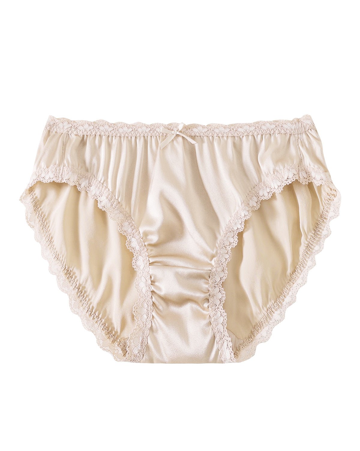 FEELITS 100% Mulberry Silk Underwear, Silk Satin Mid Rise Bikini Panties, Cute Sexy Shiny Panties for Women - FEELITS