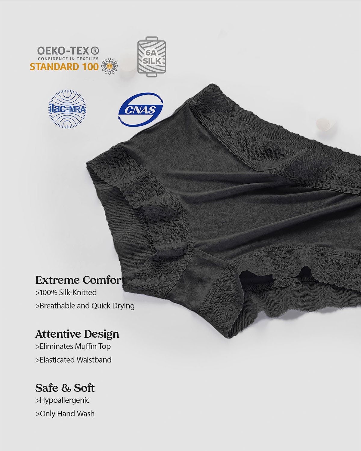 FEELITS Mid-Waist Silk Knitted Hipster silk panties For Women