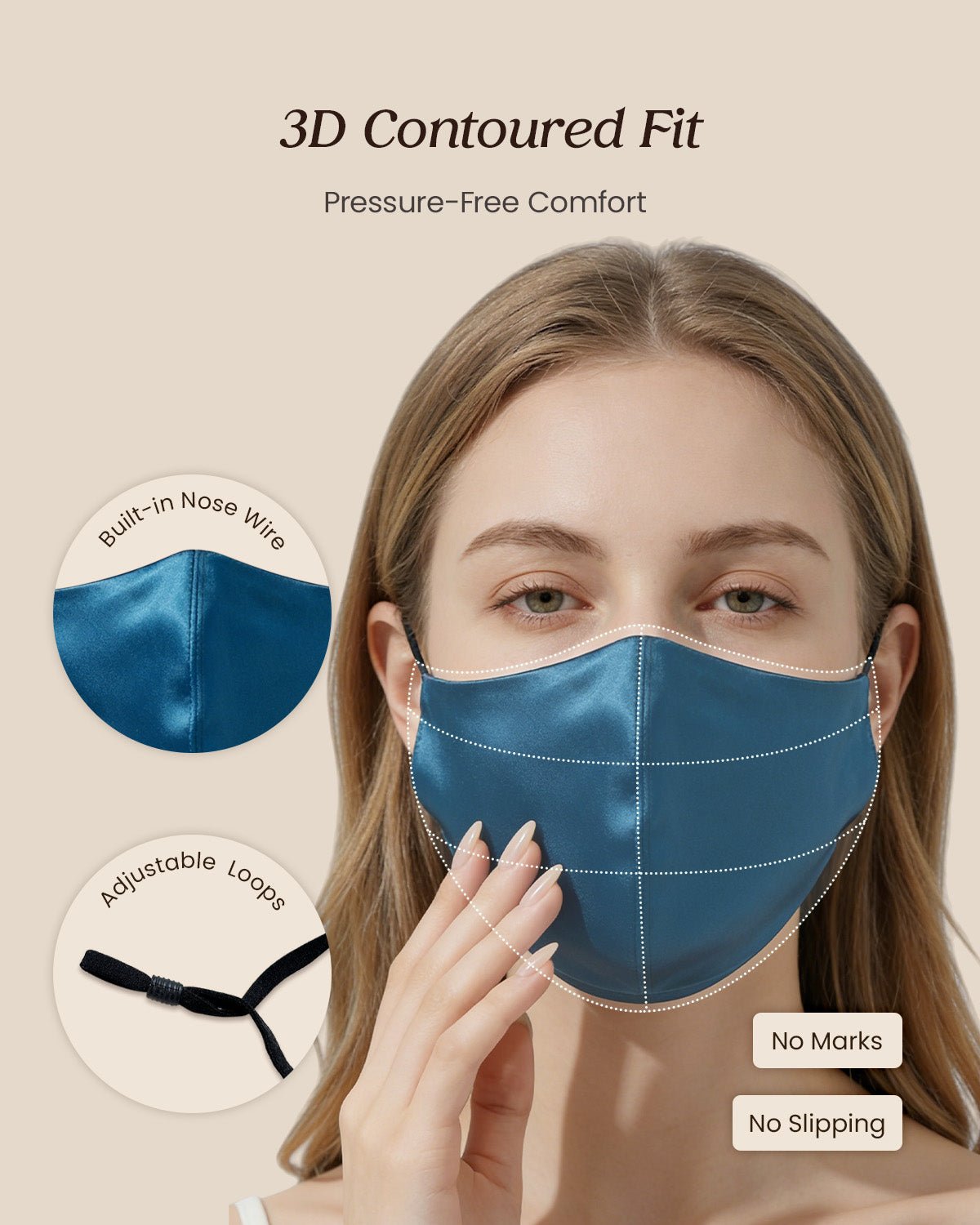 Feelits 6A Grade Mulberry Silk 3D Face Mask - FEELITS