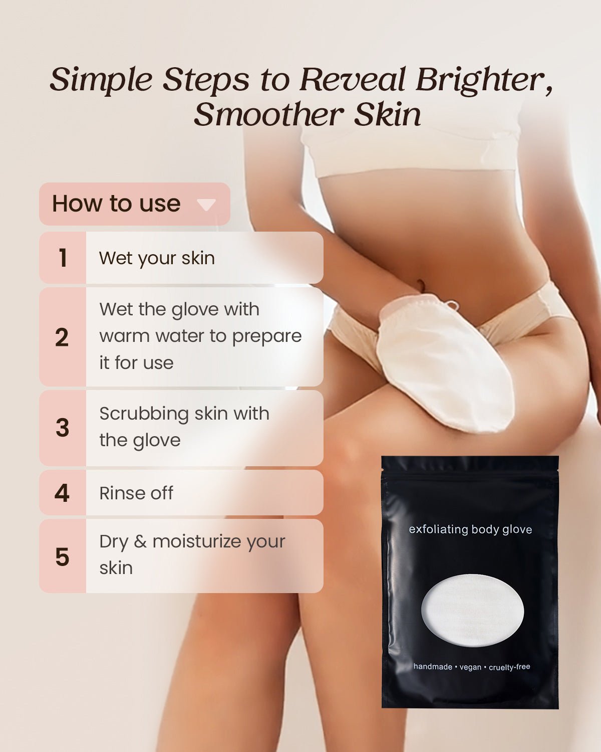 Feelits 6A Grade Mulberry Silk Exfoliating Gloves (2-Pack) - FEELITS