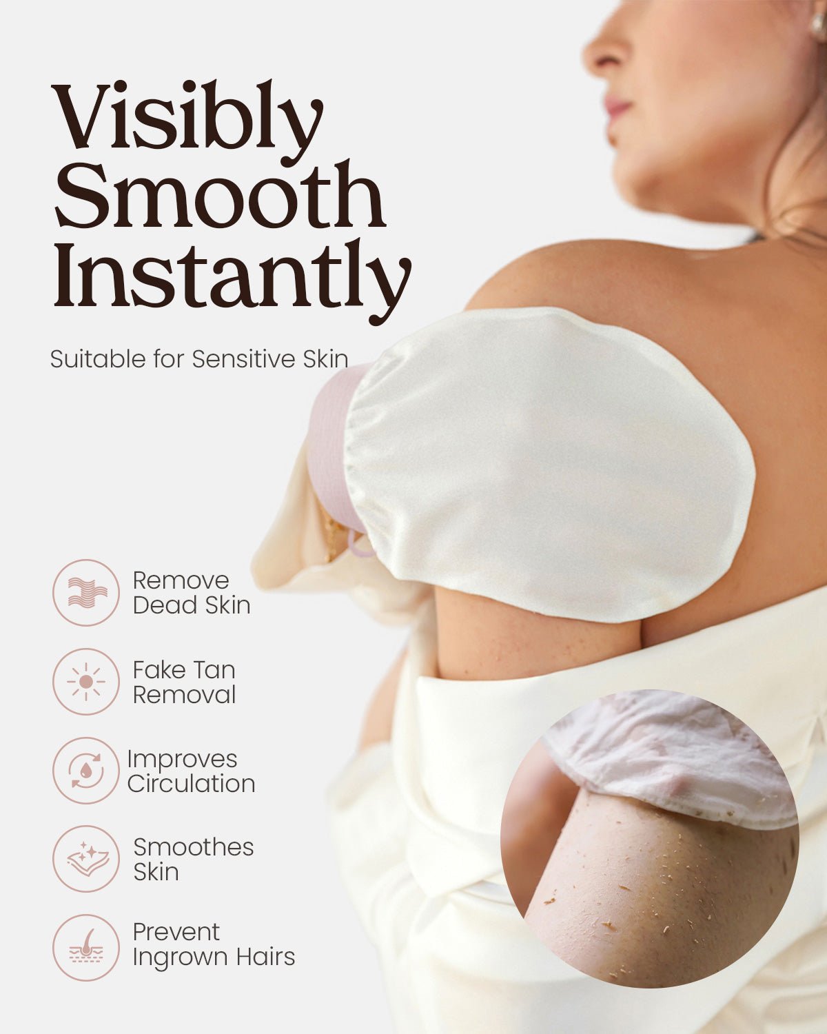 Feelits 6A Grade Mulberry Silk Exfoliating Gloves (2-Pack) - FEELITS