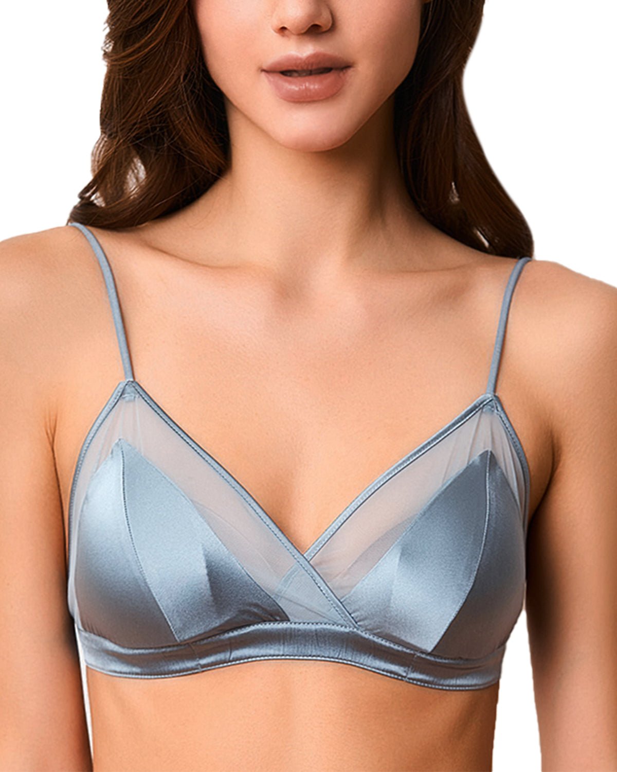 Feelits 6A Grade Mulberry Silk Lace Triangle Bralette - FEELITS