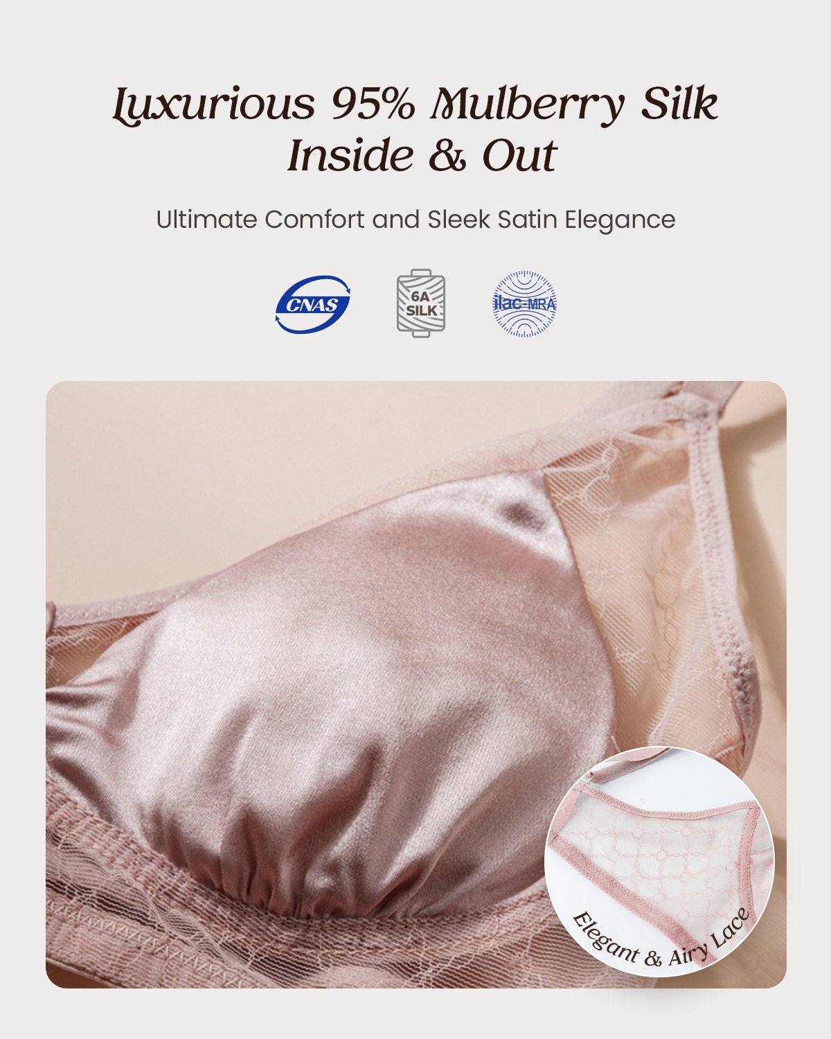 Feelits 6A Grade Mulberry Silk Lace Triangle Bralette - FEELITS