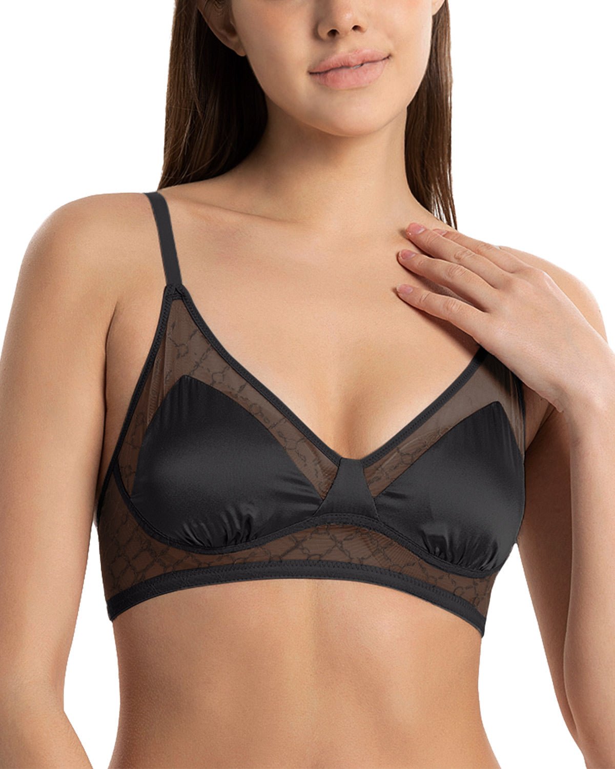 Feelits 6A Grade Mulberry Silk Lace Triangle Bralette - FEELITS