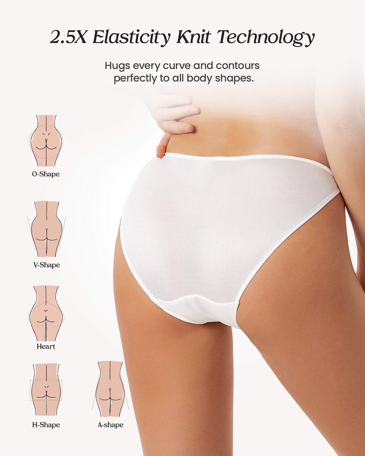 FEELITS women’s satin string bikini silk panties shown on different body types, comfortable fit with soft 6A Grade mulberry silk