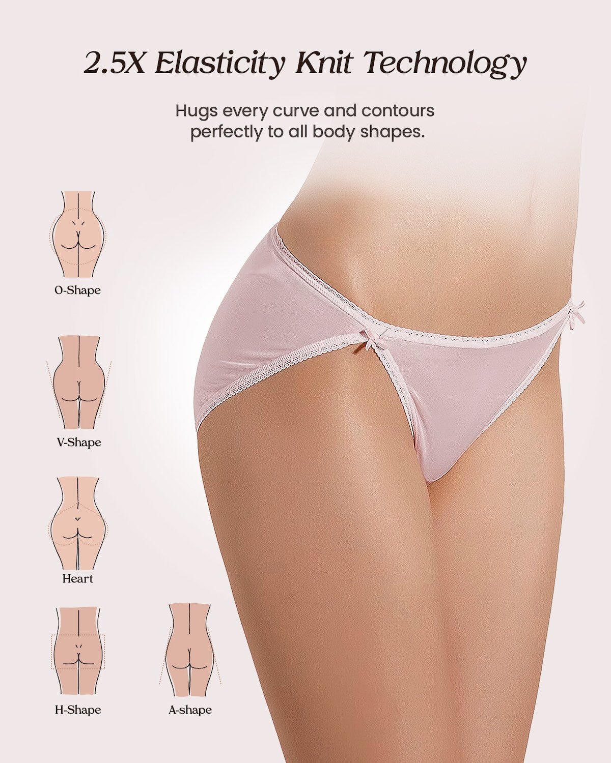 Feelits 6A Grade Mulberry Silk Panties, Breathable Sexy Stretch Hipster High Cut Bikini Panties for Women - FEELITS