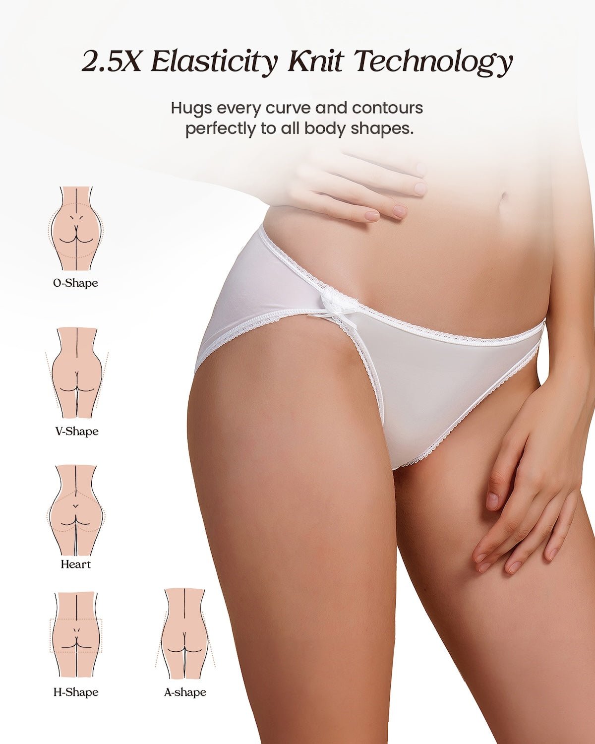 Feelits 6A Grade Mulberry Silk Panties, Breathable Sexy Stretch Hipster High Cut Bikini Panties for Women - FEELITS