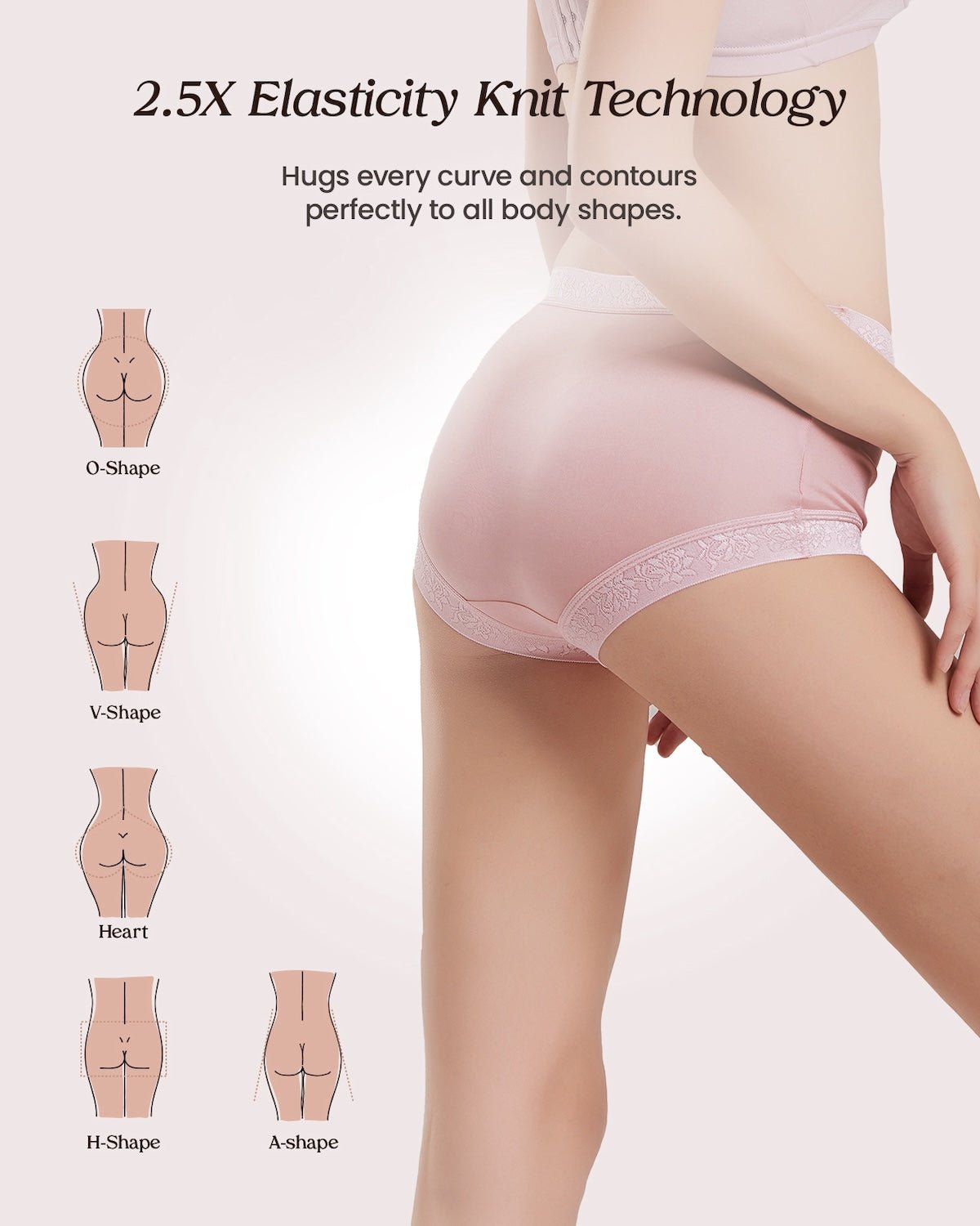 Feelits 6A Grade Mulberry Silk Panties, High - Waisted Lace Briefs Silk Panties for Women - FEELITS