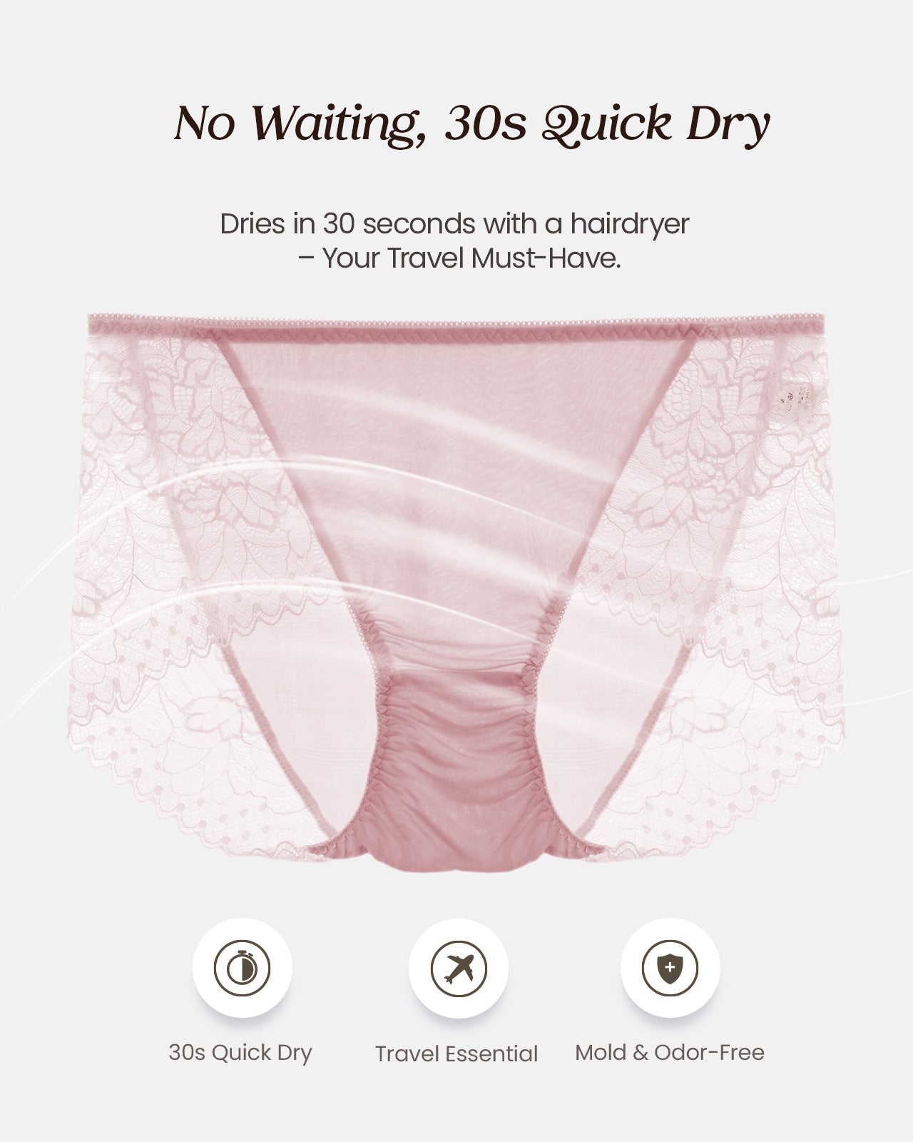 Feelits 6A Grade Mulberry Silk Panties: Mid - Rise Lace Briefs - FEELITS