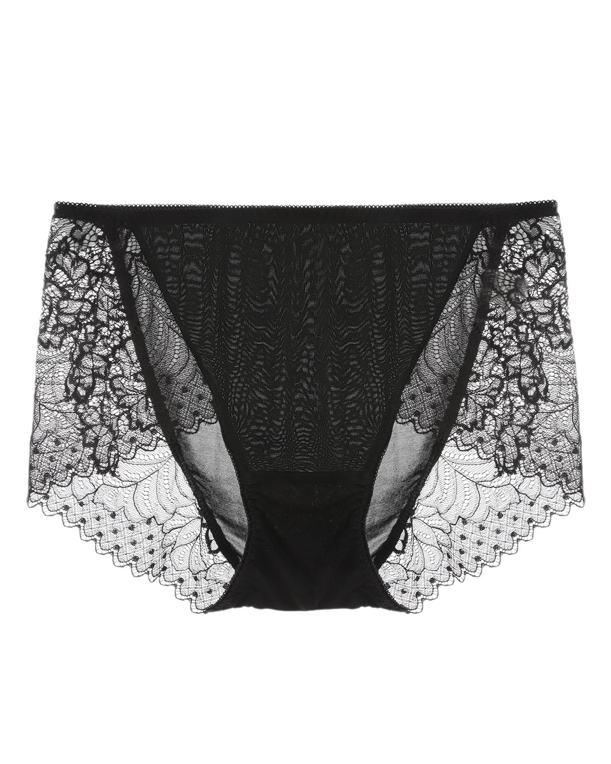 FEELITS KN14 Silk Mid-Rise Lace Briefs – 6A Mulberry Silk, Breathable & Moisture-Wicking - FEELITS
