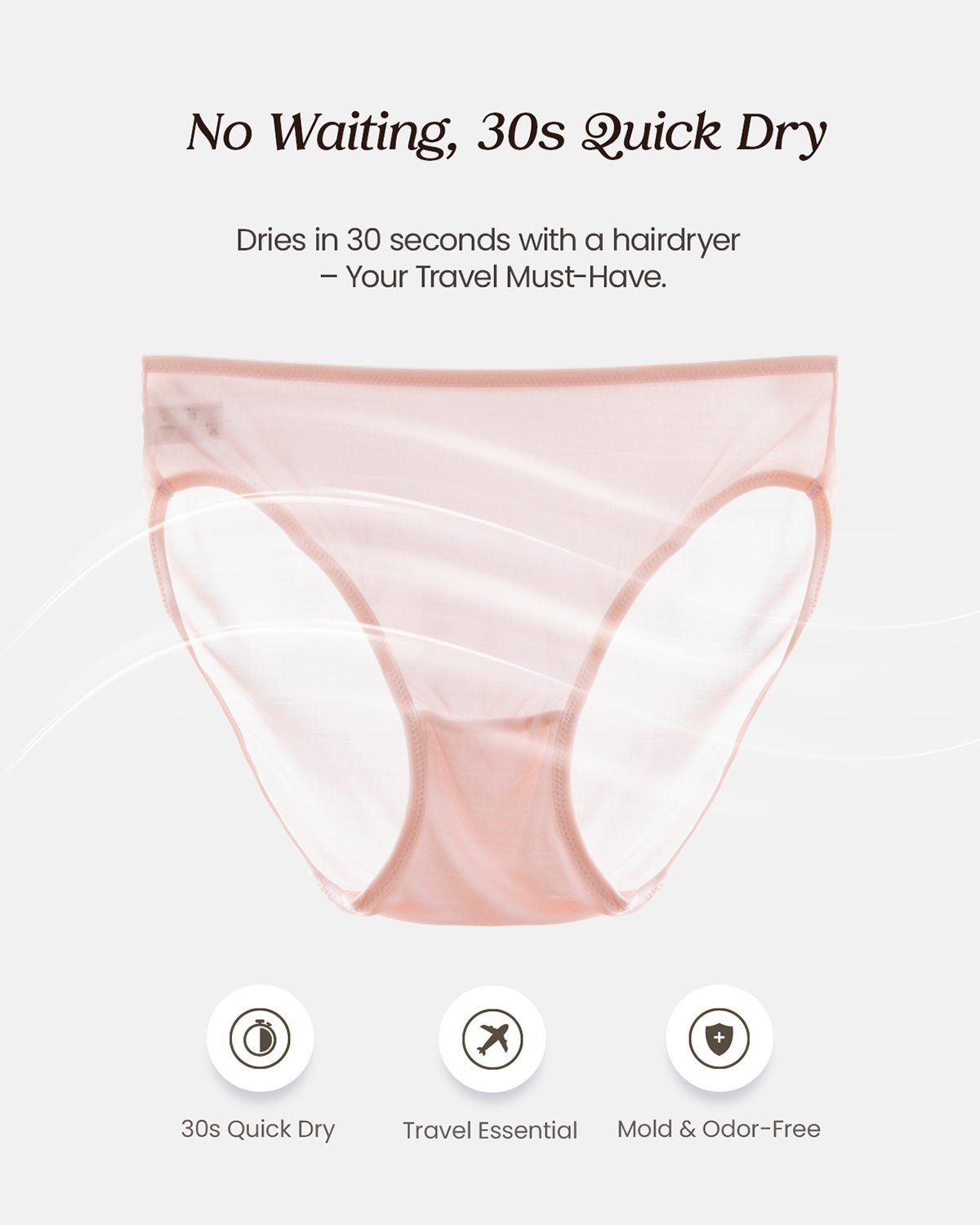 FEELITS KN16 Silk Classic Bikini Panties – 6A Mulberry Silk, Breathable & Ultra-Soft - FEELITS