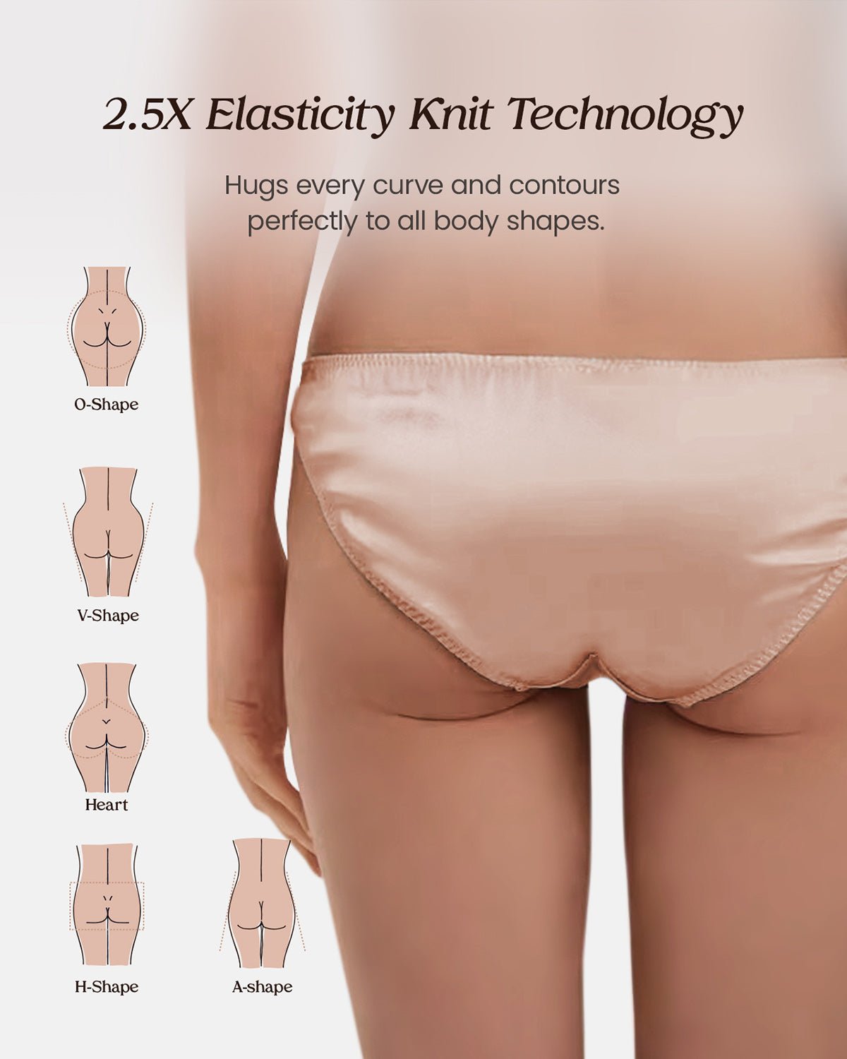 Feelits 6A Grade Mulberry Silk Panties:High Cut Bikini - FEELITS