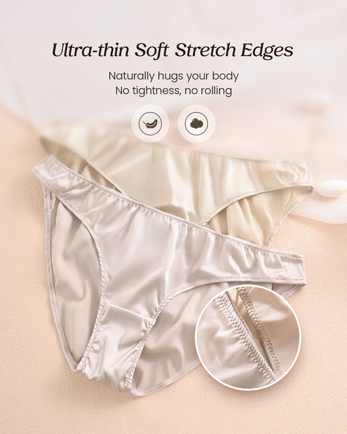 Feelits 6A Grade Mulberry Silk Panties:High Cut Bikini - FEELITS