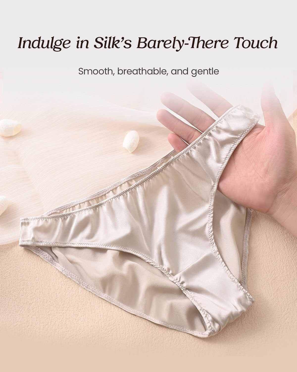 Feelits 6A Grade Mulberry Silk Panties:High Cut Bikini - FEELITS