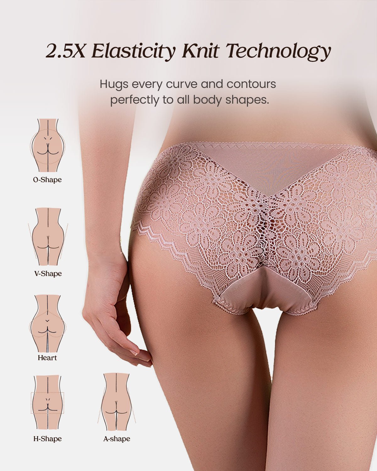 Feelits 6A Grade Mulberry Silk Panties:Lace Hipster - FEELITS