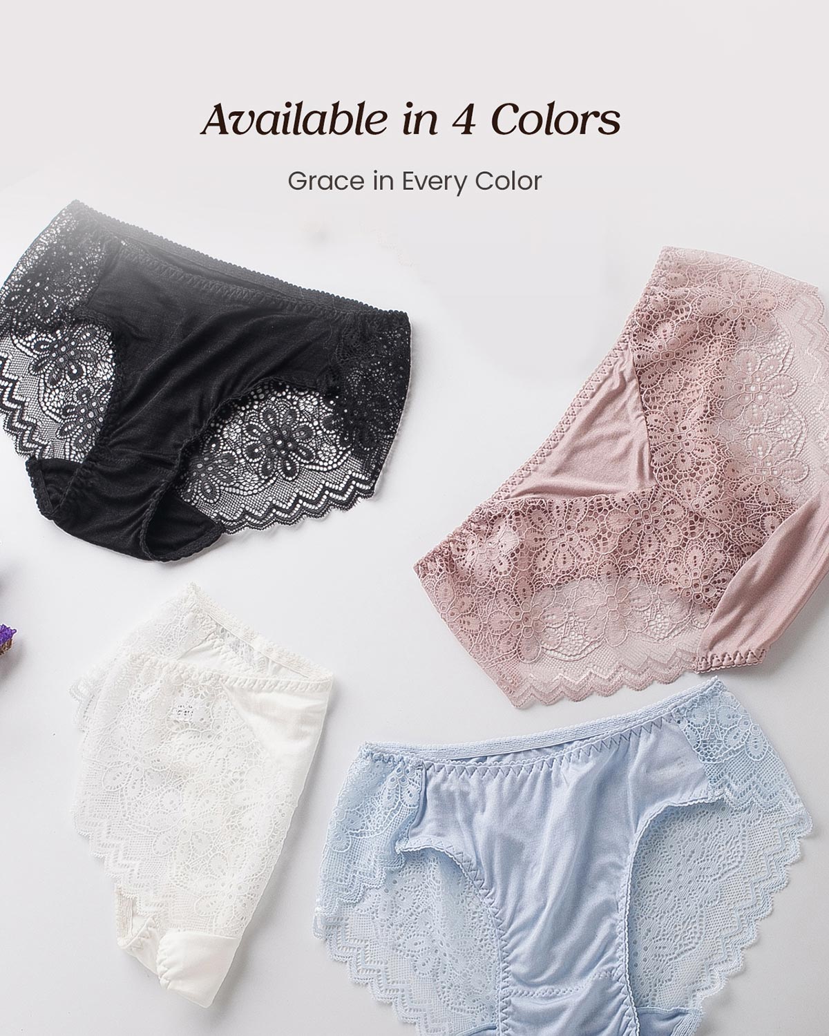 FEELITS KN15 Silk Lace Hipster Panties – 100% 6A Mulberry Silk, Breathable & Ultra-Soft - FEELITS