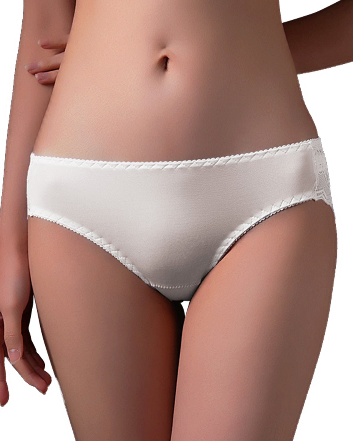 FEELITS KN15 Silk Lace Hipster Panties – 100% 6A Mulberry Silk, Breathable & Ultra-Soft - FEELITS