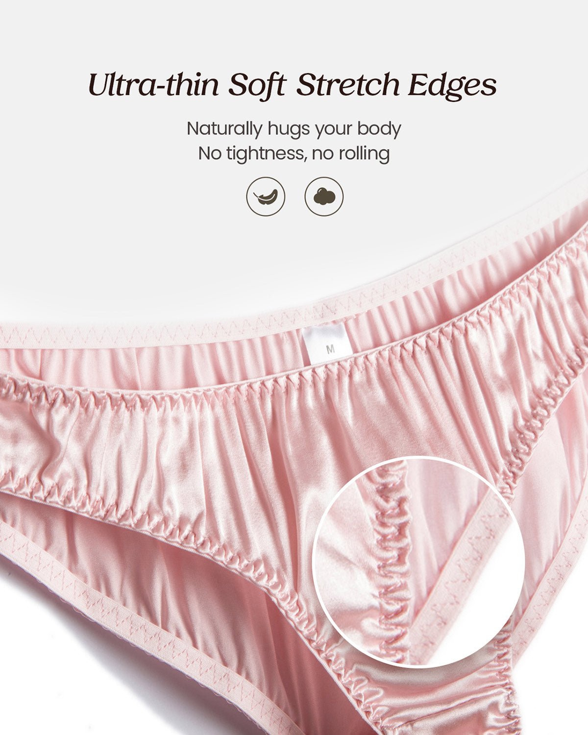 FEELITS KN12 Silk Low-Rise Bikini Panties – 100% 6A Mulberry Silk, Breathable & Ultra-Soft - FEELITS