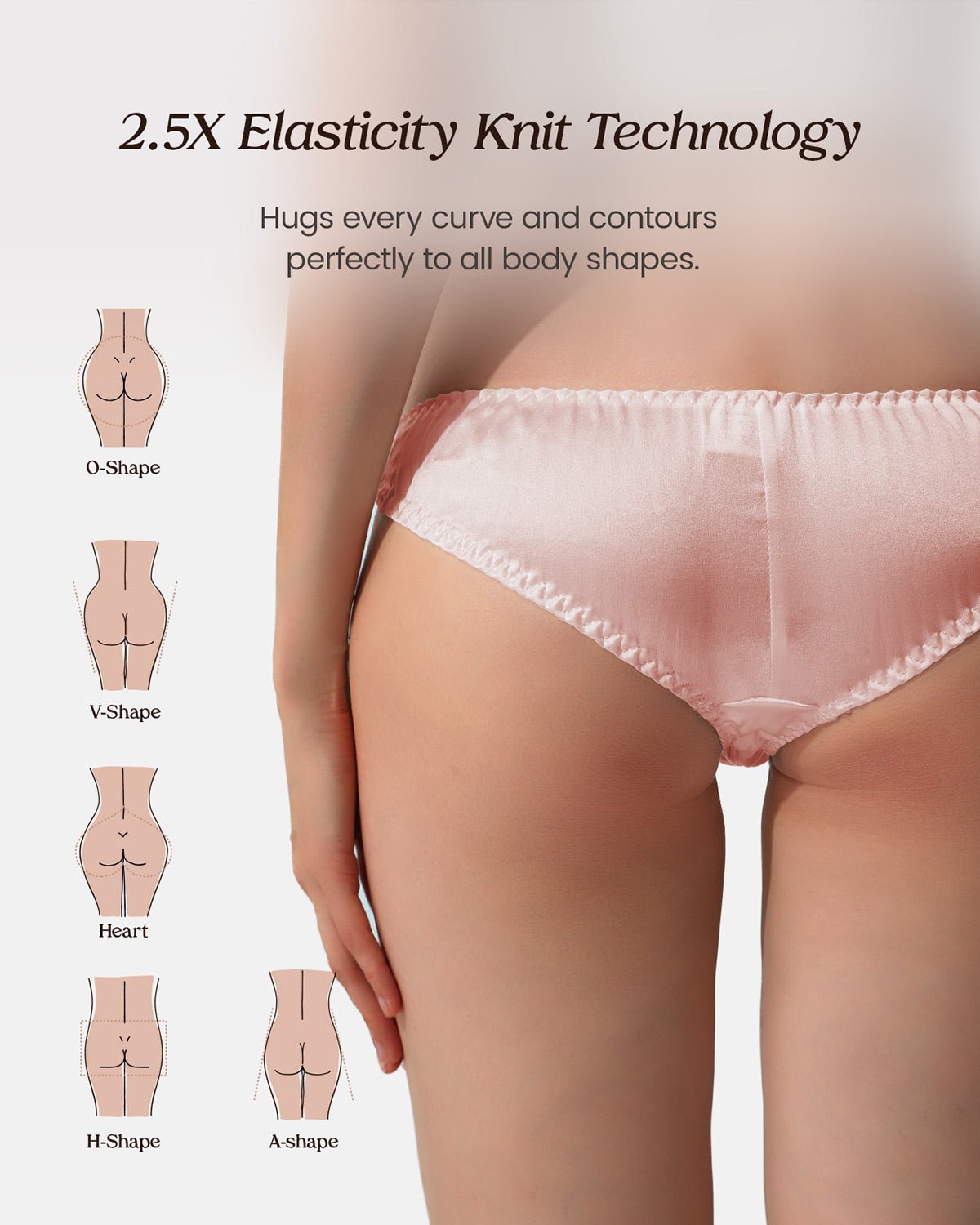 FEELITS KN12 Silk Low-Rise Bikini Panties – 100% 6A Mulberry Silk, Breathable & Ultra-Soft - FEELITS
